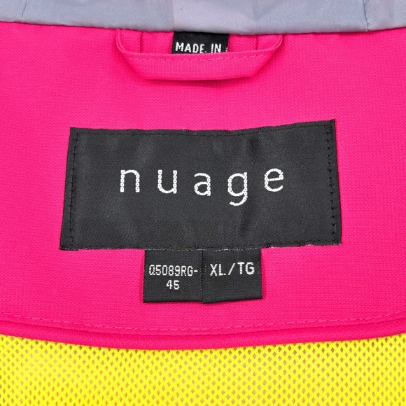 Nuage AtmoDry Hooded Rain Jacket Sz XL Pink Waterproof Long Breathable Bright - Picture 3 of 15